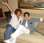 Relaxing with friend Shelly West at my place